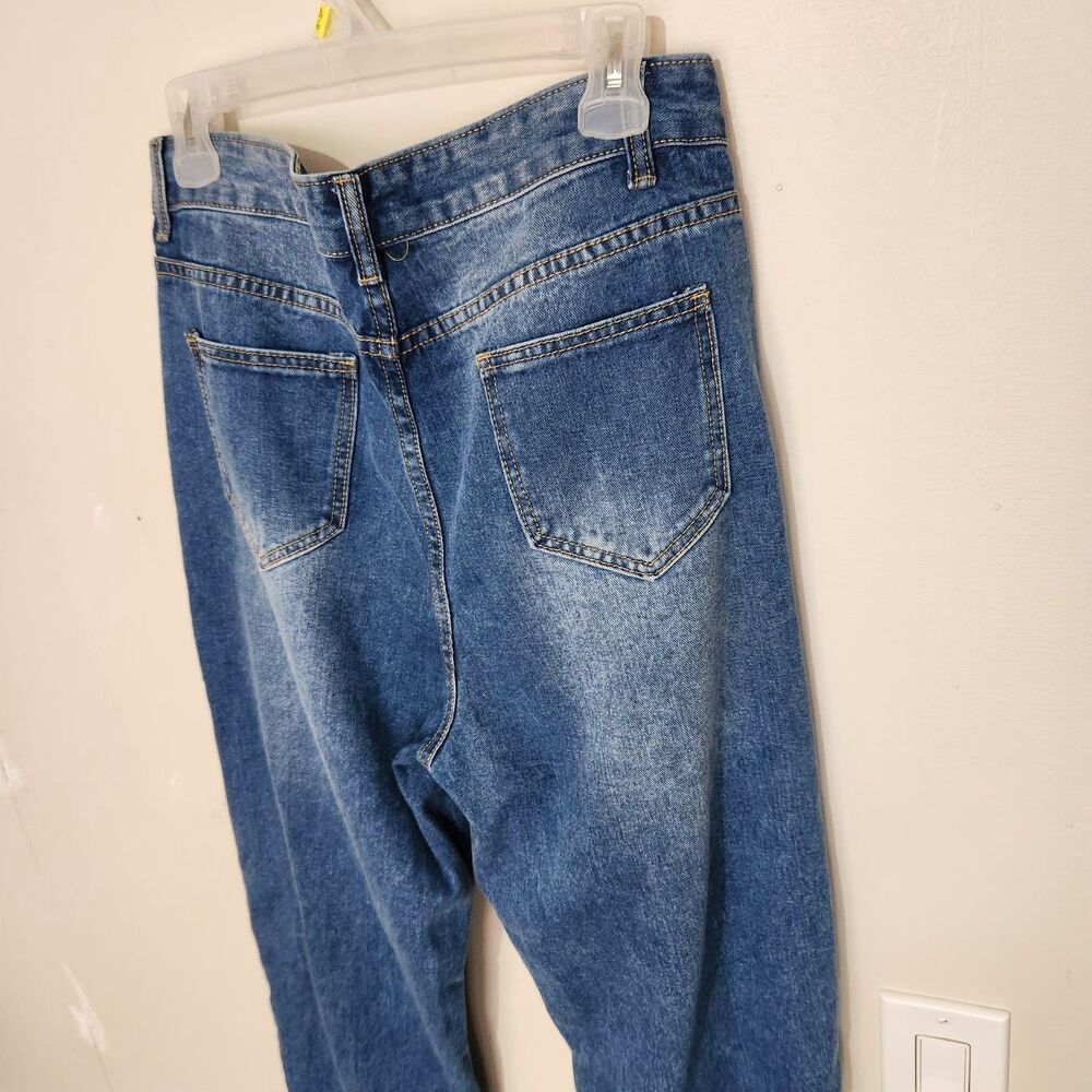 Kiwi Denim Jeans Size Large Blue Color Drop Rhinestones. - Picture 15 of 16